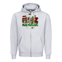 Heather Grey feliz navidad Zipper Hoodie - JahusDesignShop