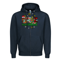 Navy feliz navidad Zipper Hoodie - JahusDesignShop