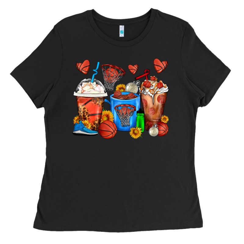 Basketball Coffee Cups Ladies Tee by FaDigitalArtStudio | Teevron