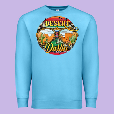 Desert Darlin' Sunglassess Premium Sweatshirt Designed By Jahusdesignshop