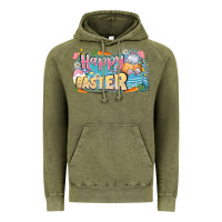 Vintage Olive Happy Easter Vintage Hoodie - LillyAllenDesigns