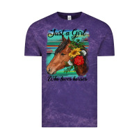 Cloud Purple just a girl who loves horseshoe Vintage Tee - RanaPortraitStore
