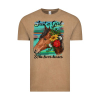 Just A Girl Who Loves Horseshoe Vintage Tee | Teevron