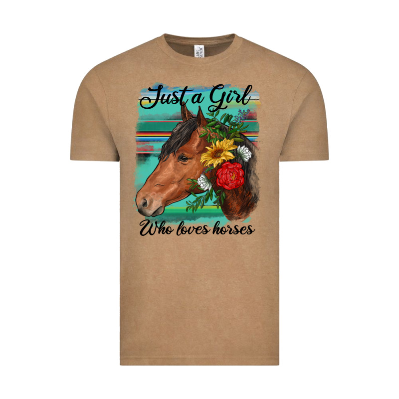 Just A Girl Who Loves Horseshoe Vintage Tee by RanaPortraitStore | Teevron