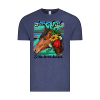 Vintage Denim just a girl who loves horseshoe Vintage Tee - RanaPortraitStore