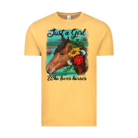 Vintage Mustard just a girl who loves horseshoe Vintage Tee - RanaPortraitStore