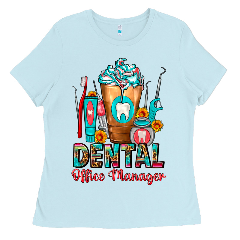 Dental Office Manager Cold Drink Frappe Ladies Tee by FaDigitalArtStudio | Teevron