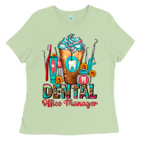 Matcha Dental Office Manager cold drink frappe Ladies Tee - FaDigitalArtStudio