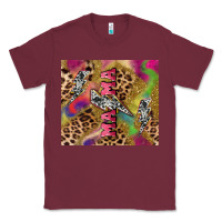 Burgundy Colorful leopard lightning bolt tumbler mother's Classic Tee - HowdyJamesFarm