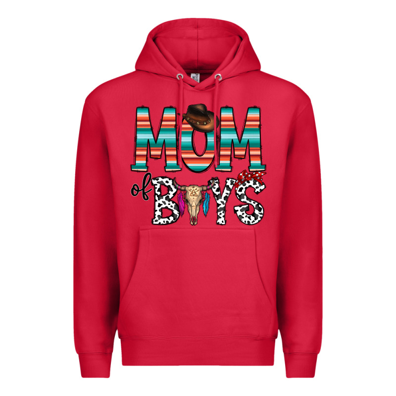 Mom Of Boys Premium Hoodie by CowhideDigitalArt | Teevron