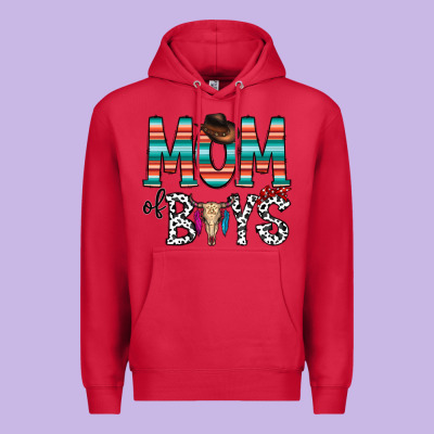Mom Of Boys Premium Hoodie Designed By Cowhidedigitalart