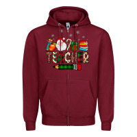 Burgundy teacher Christmas Zipper Hoodie - JahusDesignShop