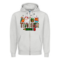 Dove Grey teacher Christmas Zipper Hoodie - JahusDesignShop