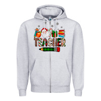 Heather Grey teacher Christmas Zipper Hoodie - JahusDesignShop