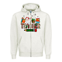 Oatmeal Heather teacher Christmas Zipper Hoodie - JahusDesignShop