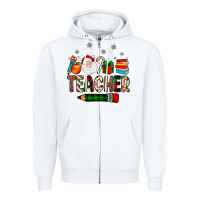 White teacher Christmas Zipper Hoodie - JahusDesignShop