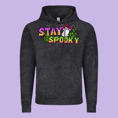 Stay Spooky Vintage Hoodie Designed By Cowhidedigitalart
