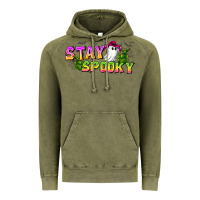 Vintage Olive Stay Spooky Vintage Hoodie - CowhideDigitalArt
