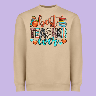 Best Teacher Ever Heavyweight Sweatshirt Designed By Jahusdesignshop