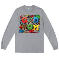 Heather Grey autism god mom Long Sleeve Tee - LillyAllenDesigns
