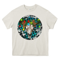 Cream Bull Skull Christmas Heavy Core Tee - RanaPortraitStore