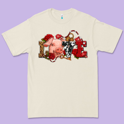Love With Pig Olivia Premium Tee Designed By Oliviacreatesart