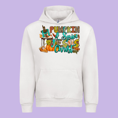 Pumpkin Spice And Jesus Christ Urban Hoodie Designed By Ranaportraitstore
