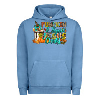 Pigment Pebble Blue Pumpkin spice and Jesus Christ Urban Hoodie - RanaPortraitStore