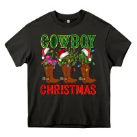 Asphalt cowboy christmas boots cactus Heavy Core Tee - CowGirlArtShop