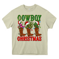 Mossy cowboy christmas boots cactus Heavy Core Tee - CowGirlArtShop