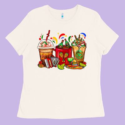 Mexico Coffee Cups Ladies Tee Designed By Fadigitalartstudio