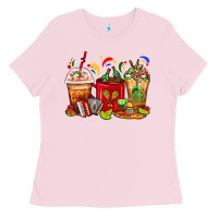 Bubblegum Pink Mexico Coffee Cups Ladies Tee - FaDigitalArtStudio