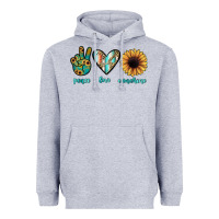 Heather Grey peace love sunshine Heavyweight Hoodie - JahusDesignShop
