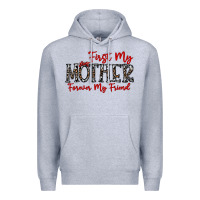Heather Grey first my mother forever my friend Premium Hoodie - CowhideDigitalArt