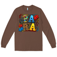 Chestnut autism leopard frame para Long Sleeve Tee - LillyAllenDesigns