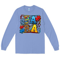 Colony Blue autism leopard frame para Long Sleeve Tee - LillyAllenDesigns