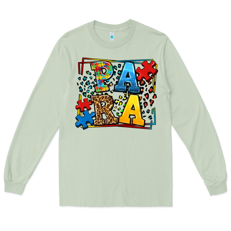 Autism Leopard Frame Para Long Sleeve Tee by LillyAllenDesigns | Teevron