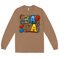 Toasted Coconut autism leopard frame para Long Sleeve Tee - LillyAllenDesigns