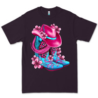 Plum valentine cowboy boots and hat olivia Premium Tee - OliviaCreatesArt
