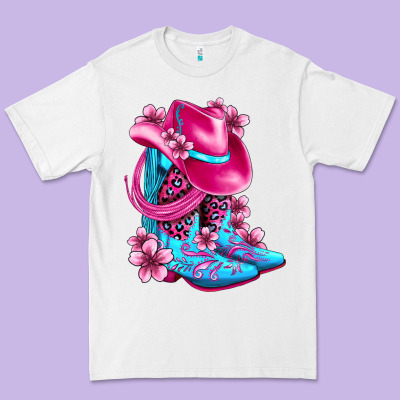 Valentine Cowboy Boots And Hat Olivia Premium Tee Designed By Oliviacreatesart