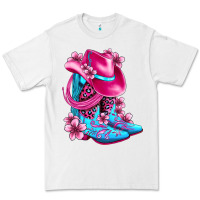 White valentine cowboy boots and hat olivia Premium Tee - OliviaCreatesArt