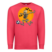 Cardinal skeleton soccer player funny halloween blood moon Premium Sweatshirt - DesignPulse