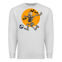 Dove Grey skeleton soccer player funny halloween blood moon Premium Sweatshirt - DesignPulse