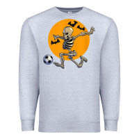 Heather Grey skeleton soccer player funny halloween blood moon Premium Sweatshirt - DesignPulse