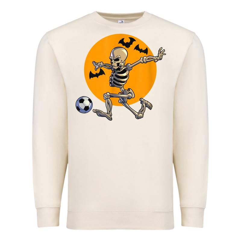 Skeleton Soccer Player Funny Halloween Blood Moon Premium Sweatshirt by DesignPulse | Teevron