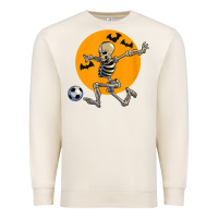 Sandshell skeleton soccer player funny halloween blood moon Premium Sweatshirt - DesignPulse