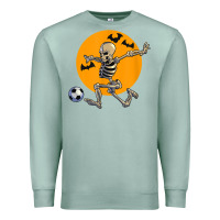 Seafoam skeleton soccer player funny halloween blood moon Premium Sweatshirt - DesignPulse