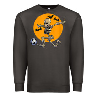 Smoke skeleton soccer player funny halloween blood moon Premium Sweatshirt - DesignPulse