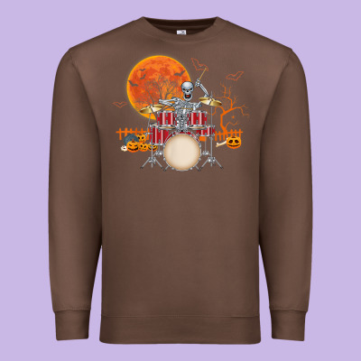 Skeleton Drummer Halloween Costume Playing Drums Mens Boys Premium Sweatshirt Designed By Designpulse