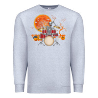Heather Grey Skeleton Drummer Halloween Costume Playing Drums Mens Boys Premium Sweatshirt - DesignPulse